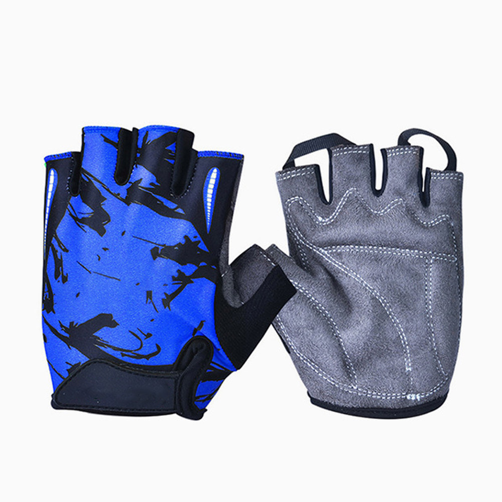 屋外スポーツ用、指先が開いたグローブ、衝撃吸収、ブルーのトー - Fishing Gloves のレビューと価格