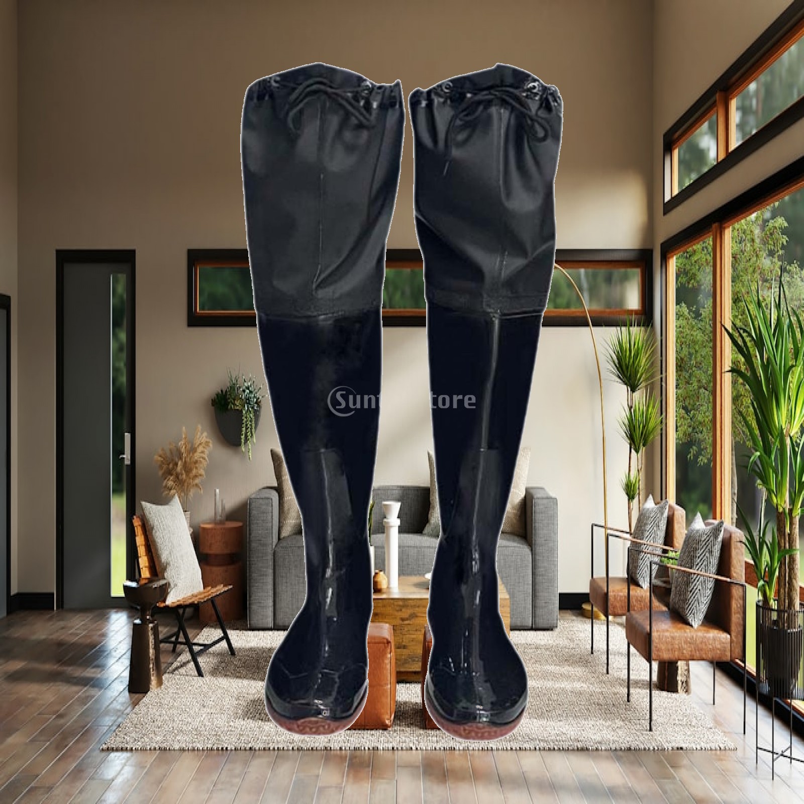 防水加工を施した、滑り止めソール付きの狩猟用ブーツ型ウェーダ - Fishing Pants Waterproof のレビューと価格