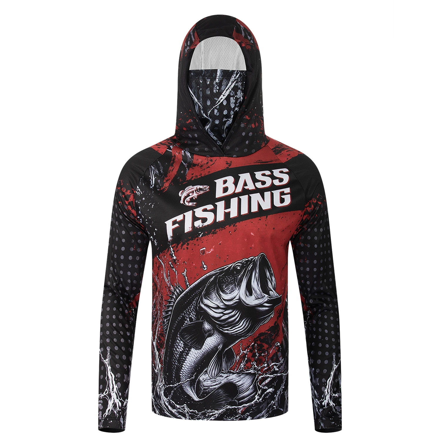 メンズ UPF50+ 釣り用フード付きシャツ。顔を覆うマスク - Fishing Mask Sun Protection のレビューと価格