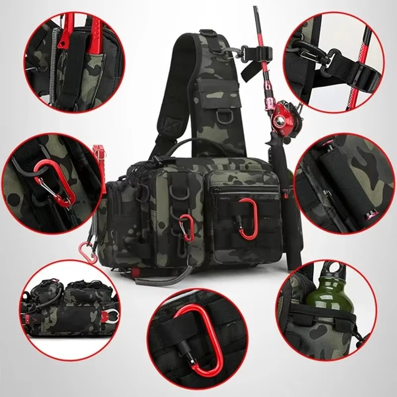 アウトドア戦術キャンプクライミングウエストスリングバッグクロ - Fishing Belt のレビューと価格